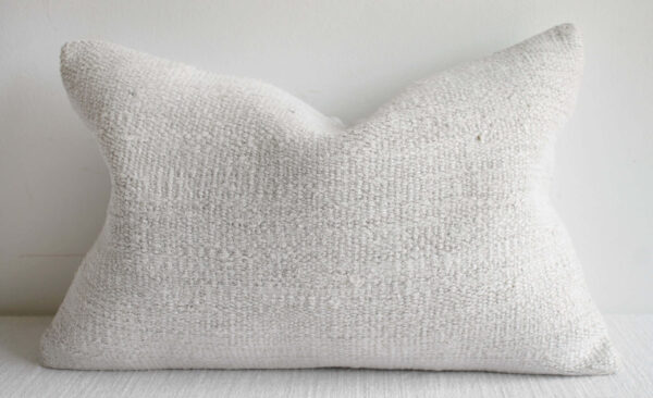 Vintage Off-White Turkish Hemp Rug Pillow