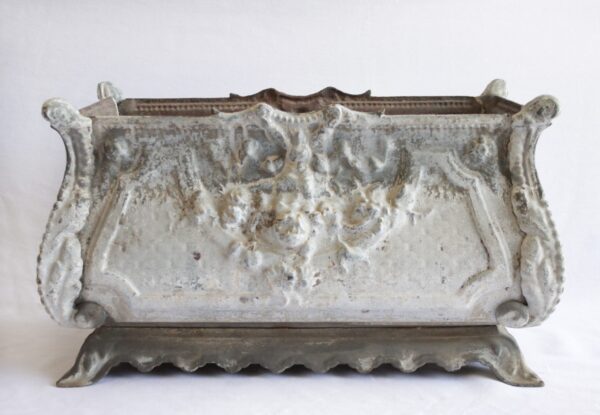 20th Century Iron Jardinière Planter with Floral Details