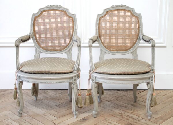 Vintage Cane Arm Chairs