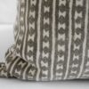 Vintage African Mali Mud Cloth and Linen Tribal Accent Pillow in Dark Brown