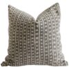 Vintage African Mali Mud Cloth and Linen Tribal Accent Pillow in Dark Brown