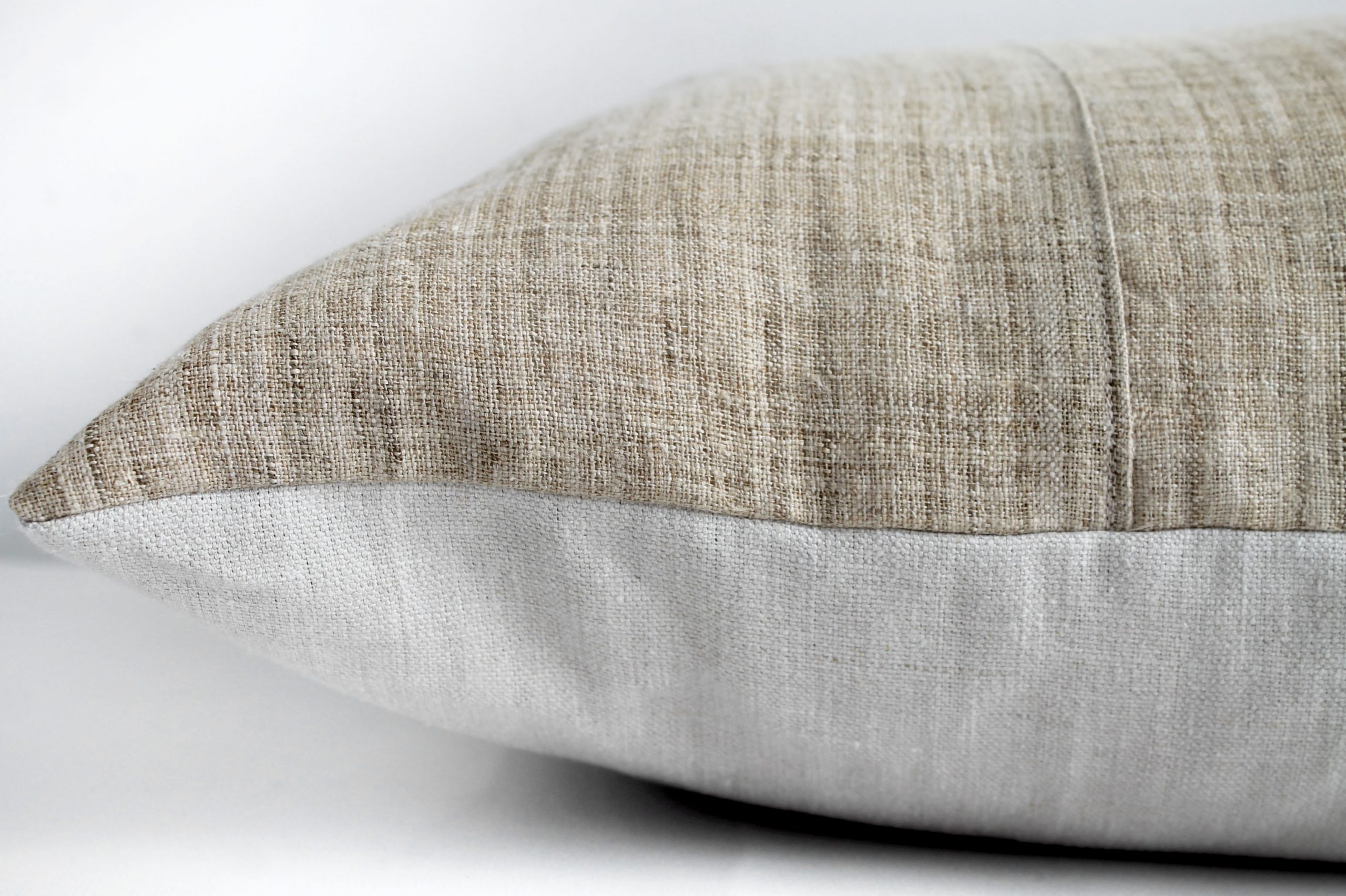 Vintage Homespun Linen Textile Pillow