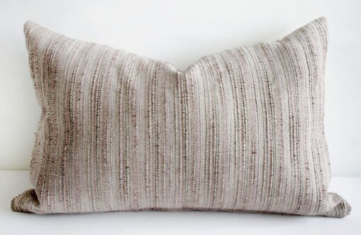 Vintage Textile Lumbar Pillow in Mauve and Browns
