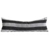 Vintage Black and Natural Striped Linen Lumbar Pillow