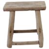 Vintage Wide Seat Elm Wood Stool or Side Table