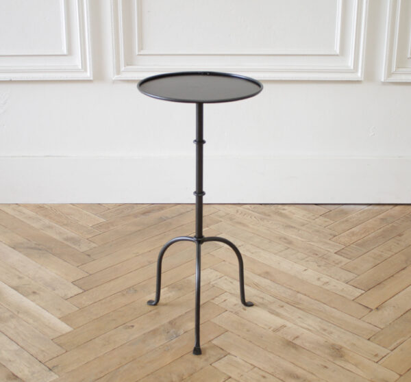 Cannes Tall Iron Drink Table in Iron Finish or Brass Finish