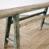 Chinese Elmwood Bench with Faded Green Paint