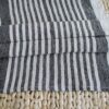 100% Belgium Linen Hand Towel/Black Stripe
