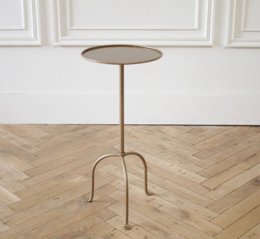 Lido Tall Iron Drink Table in Iron Finish or Brass Finish