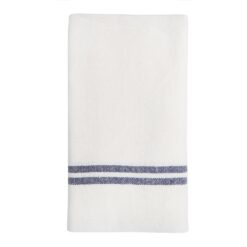 Ivory/Navy Vintage Linen Towels S/2