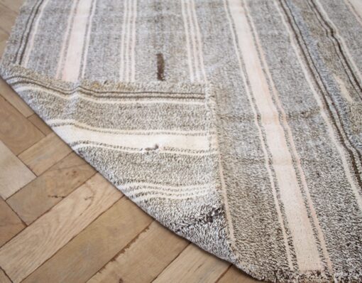 Vintage Turkish Flat-Weave Rug with Brown and Blush Tones