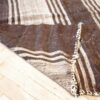 Vintage Turkish Flat Weave Rug in Brown and Taupe Stripes
