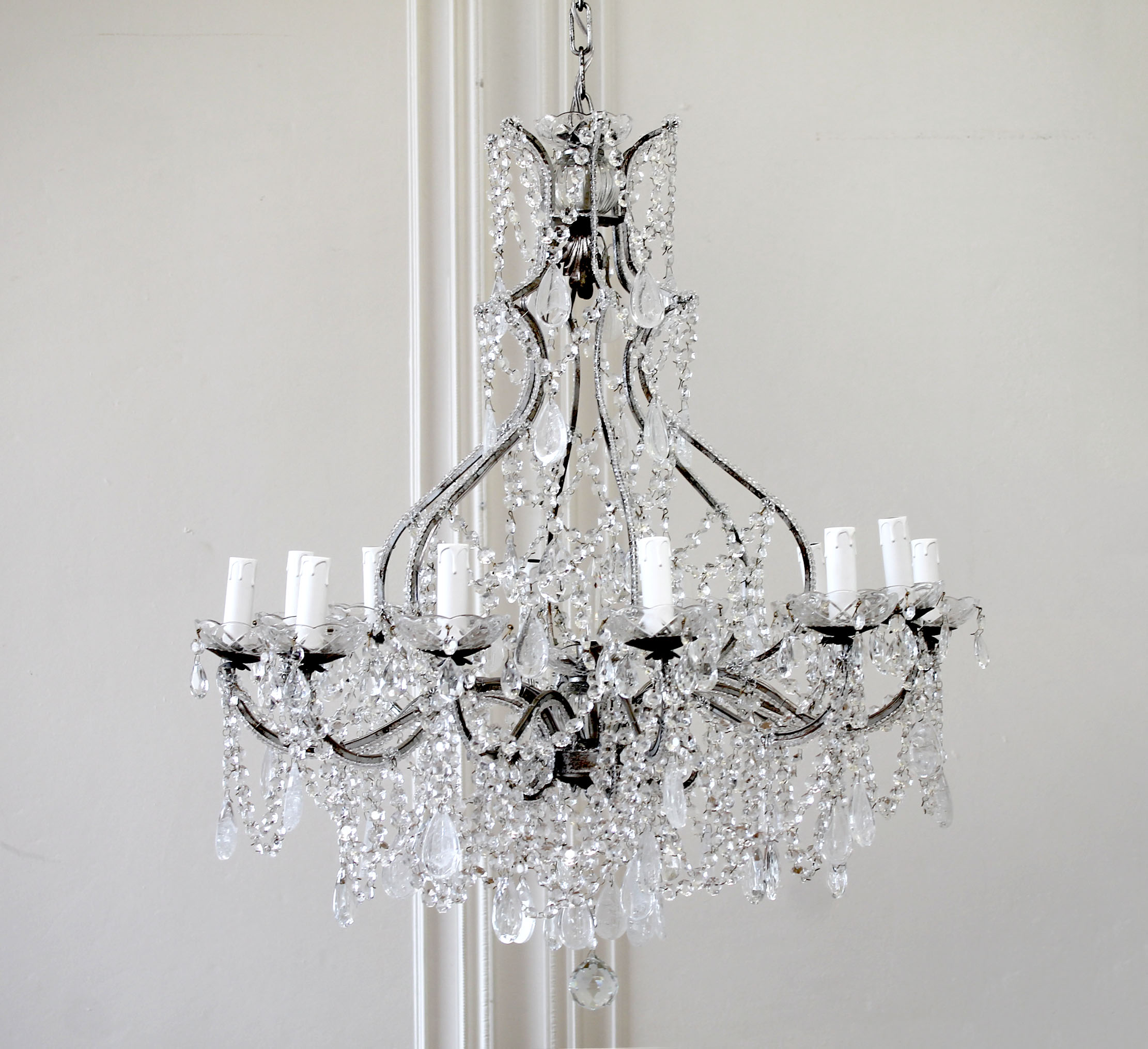 Italian 1950's chandelier with 3 adjsutable stems