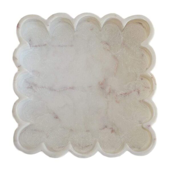 Marble Square Petals Tray