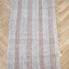 Vintage York Flat-Weave Turkish Rug in Gray Cream and Light Coral Stripes