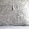 Antique Faded Gray and White Batik Lumbar Patchwork Pillow