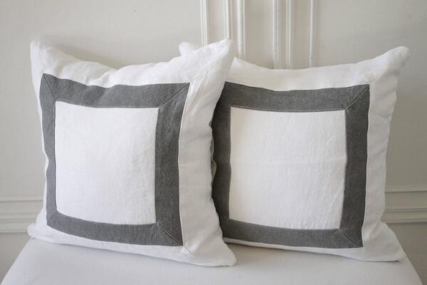Custom-Made Stone Washed Linen Pillows with Down Inserts