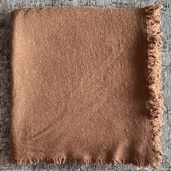 Pure French Virgin Wool Throw in Havane