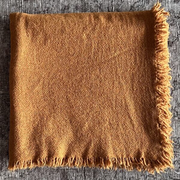 Pure French Virgin Wool Throw in Ambre