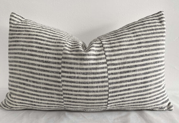 VI European Ticking Stripe Black Lumbar Pillow