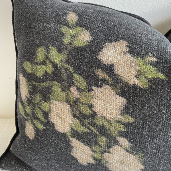 MDV Wabi Sabi French Linen Roses Lumbar Pillow