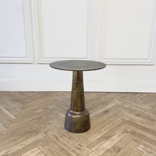 distressed metal side table