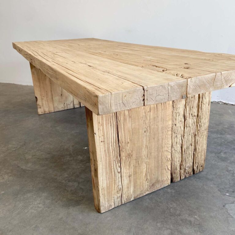 Custom Reclaimed Elm Wood Dining Table bloomhomeinc