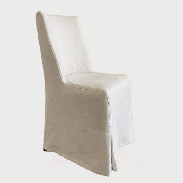 Custom Louis XVI Style Dining Chair in White Linen Blend Upholstery –  bloomhomeinc