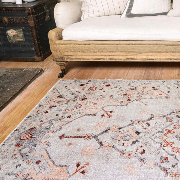 Sauville Blush Area Rug Washable