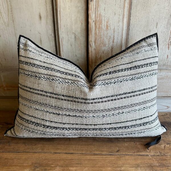 French Woven Linen Embroidered Pillows