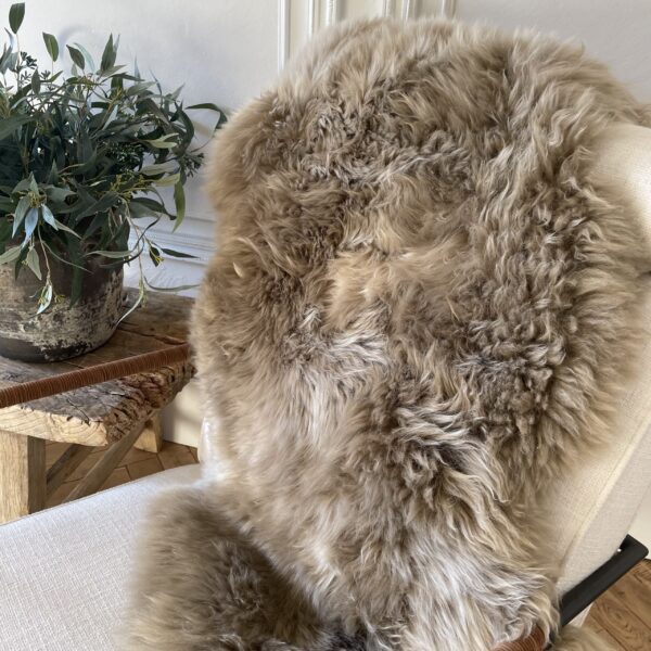 Natural Sheepskin Hide Rug or Throw - Taupe