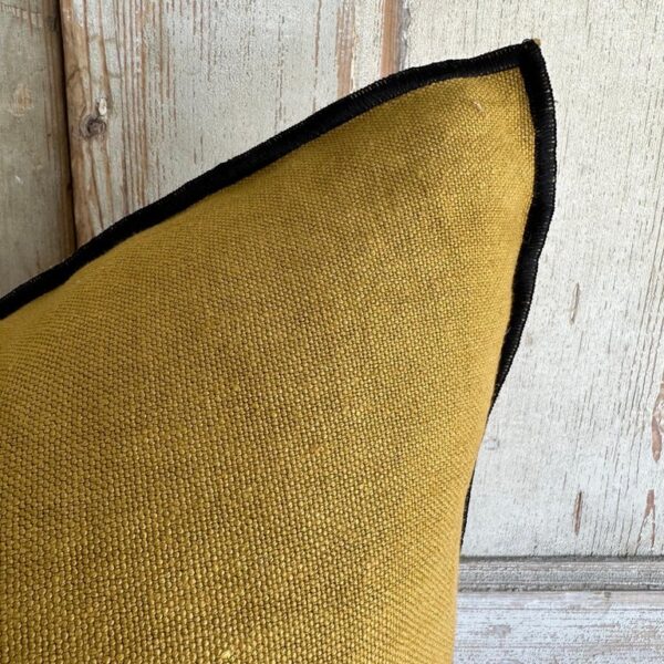 Stone Wash French Linen Accent Pillow – Ocre