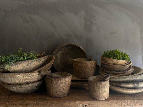 Large Vintage Decorative Wood Bowl