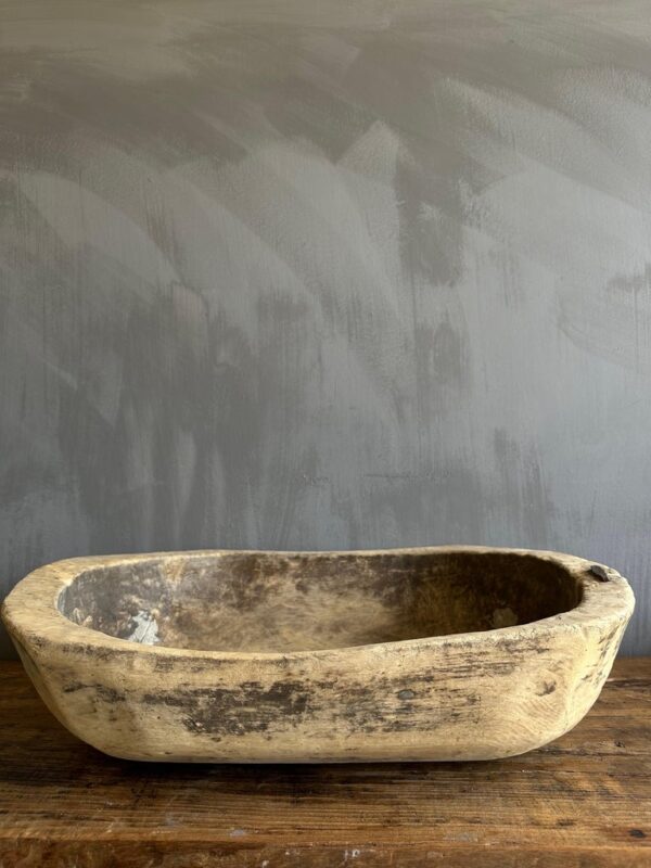 Vintage Wood Trough Decorative Bowl