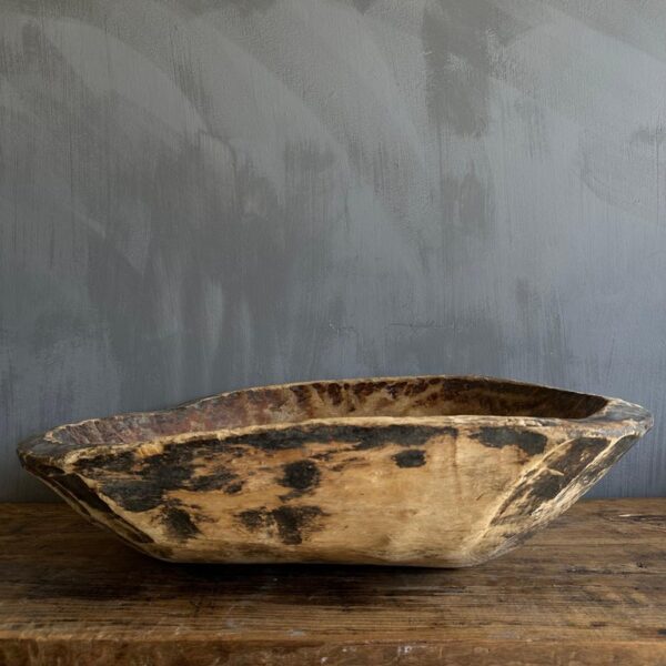 Vintage Wood Trough Decorative Bowl