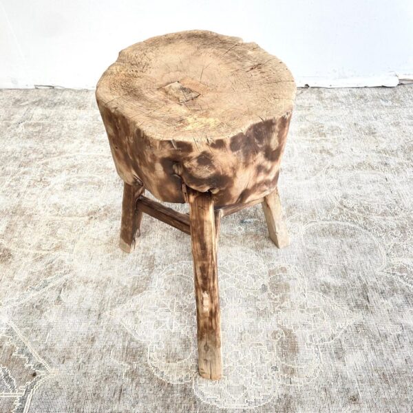 Vintage Chopping Block Stump Side Table