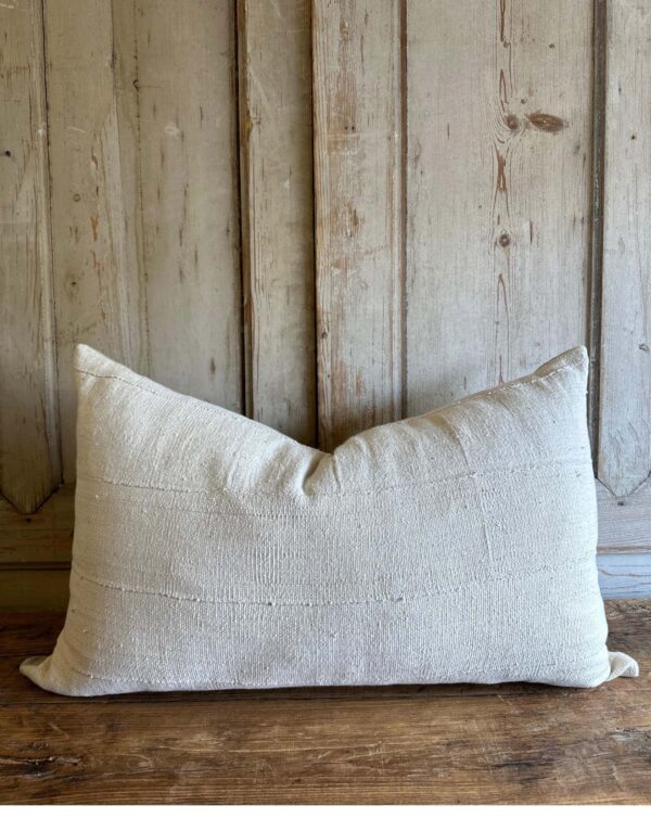 VI White French Linen Accent Large Lumbar Pillow