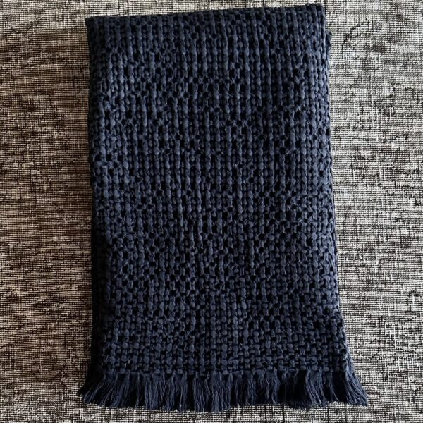 HAO Rennes French Cotton Waffle Blanket - Noir