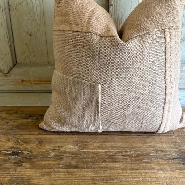 TR Vilana Organic Wool Patchwork Pillow – Blush