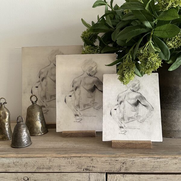 Smudged Pencil Drawing of Back