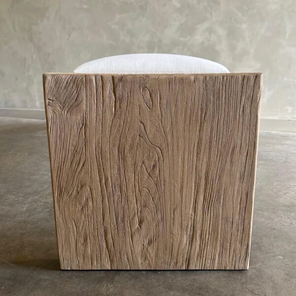 Casi Bench - White Linen - Off Center