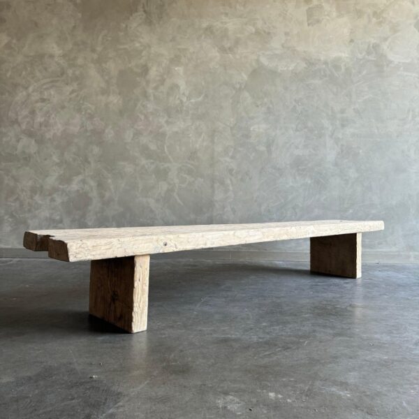 Vintage Wood Plank Bench