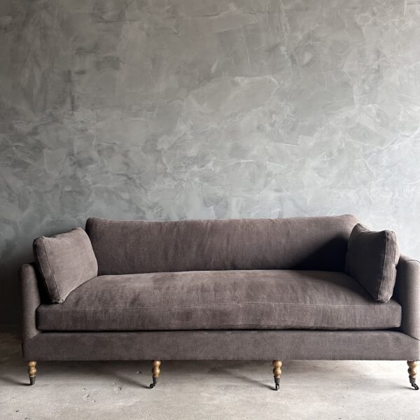Rudin Linen Sofa - Cafe Noir