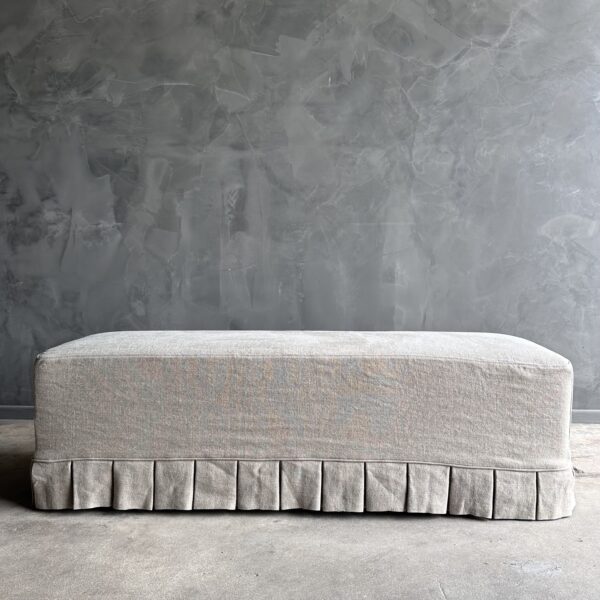 April Slip Covered Bench - Flax
