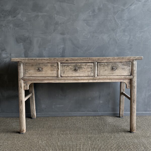 Vintage Elm Wood Console 55"