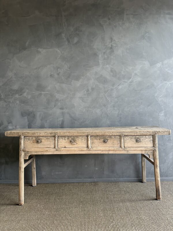 Vintage Elm Wood Console 78"