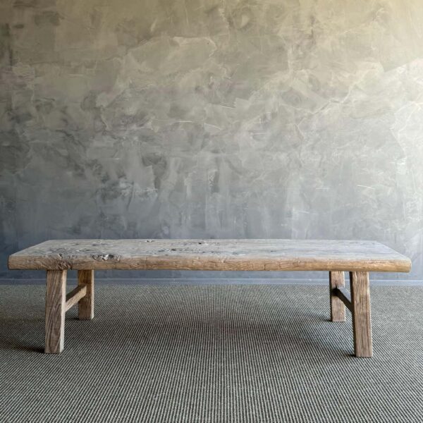 Vintage Elm Wood Long Coffee Table
