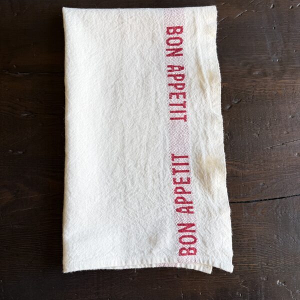 Hand Towel Linen - Bon Appetit White Red