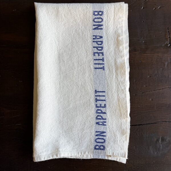 Hand Towel Linen - Bon Appetit White Blue