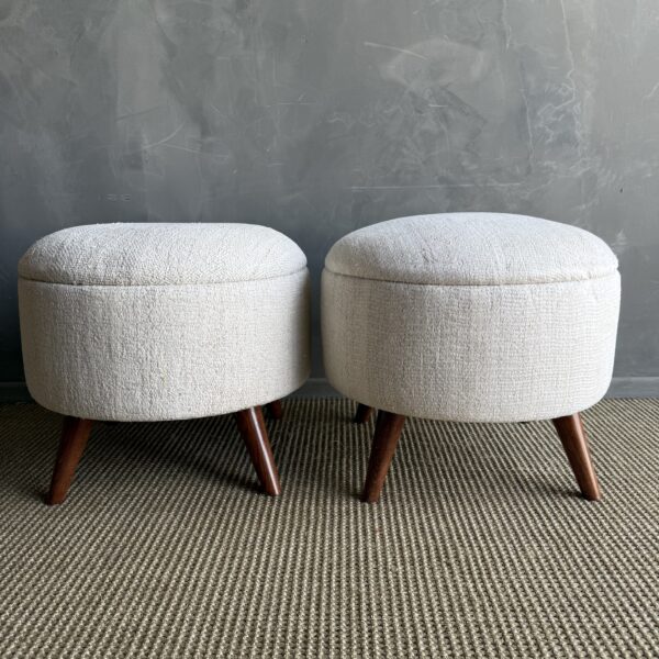 Pair of Turkish Rug Ottomans - B